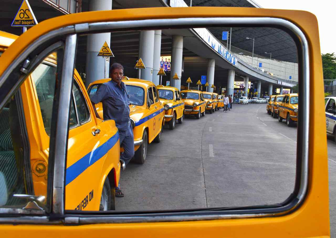 Taxis in Medellin airport.