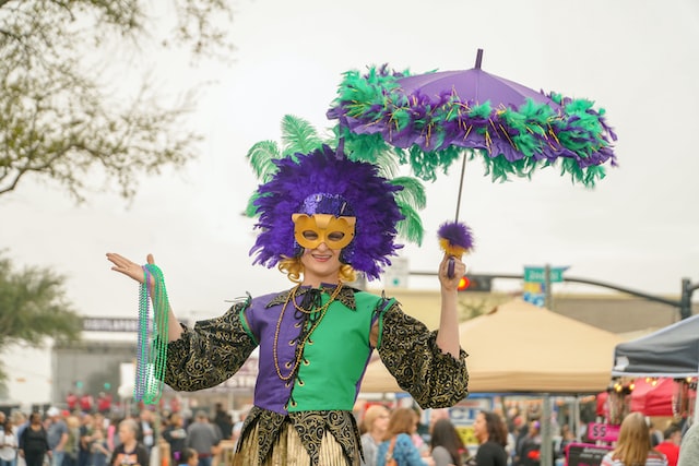 Person in costume for parade