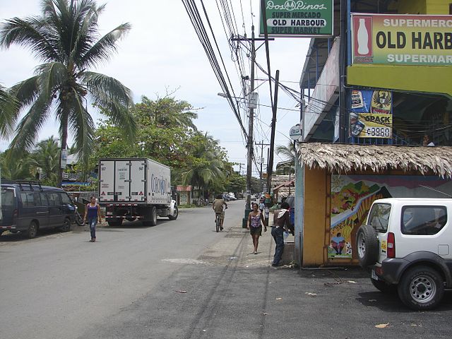 Local street in Puerto Viejo, Costa Rica