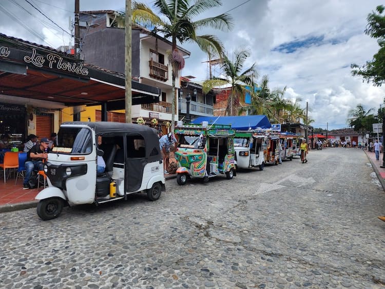 local style taxis waiting in medellin street